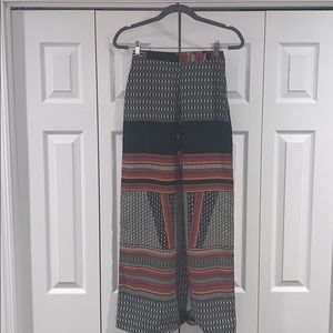 Topshop Printed Wide Leg High Waist Pants